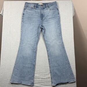 New Madewell W31 The Perfect Vintage Flare Jeans Blue Washed High Rise Pockets